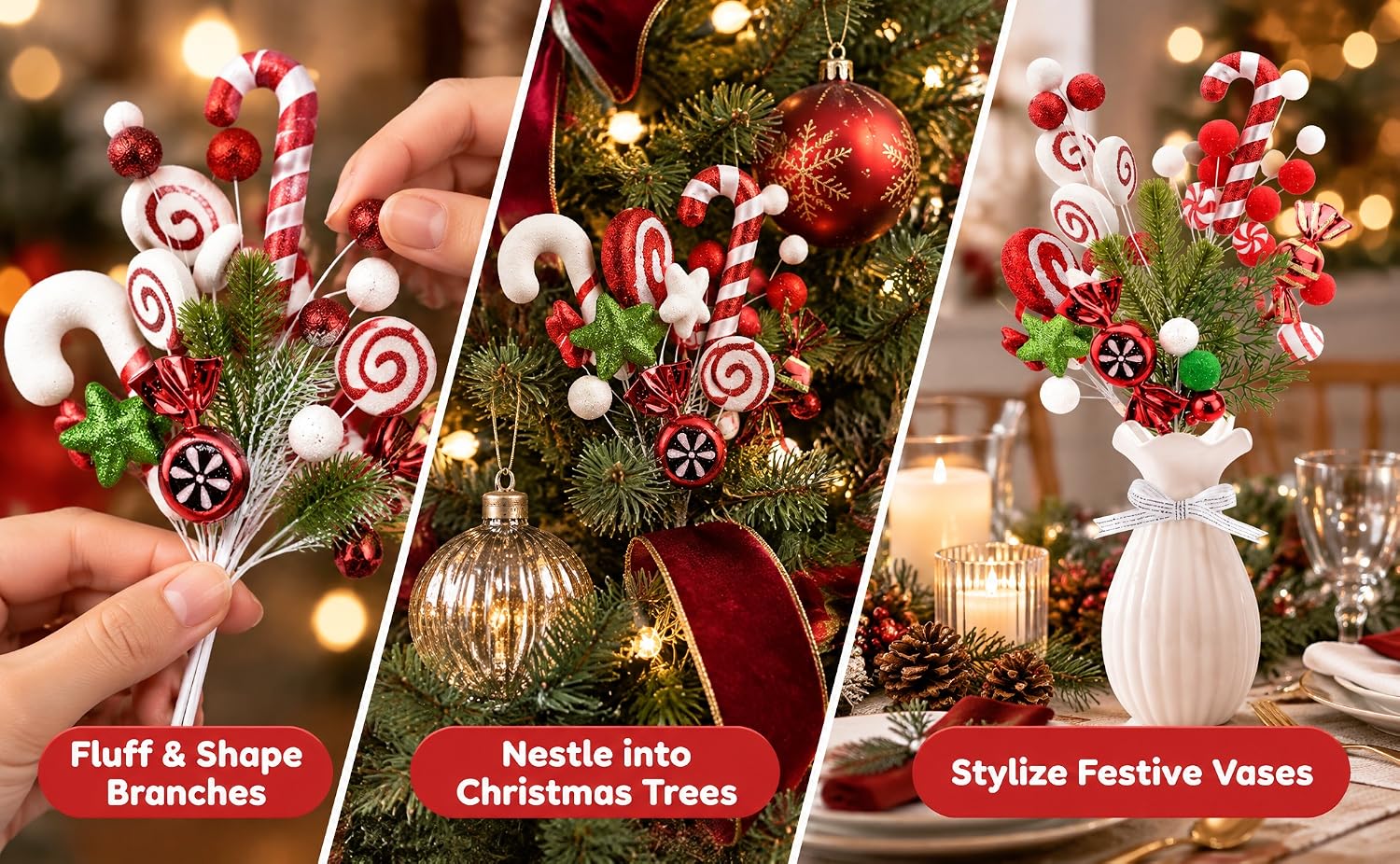 Artificial Cane Decorations