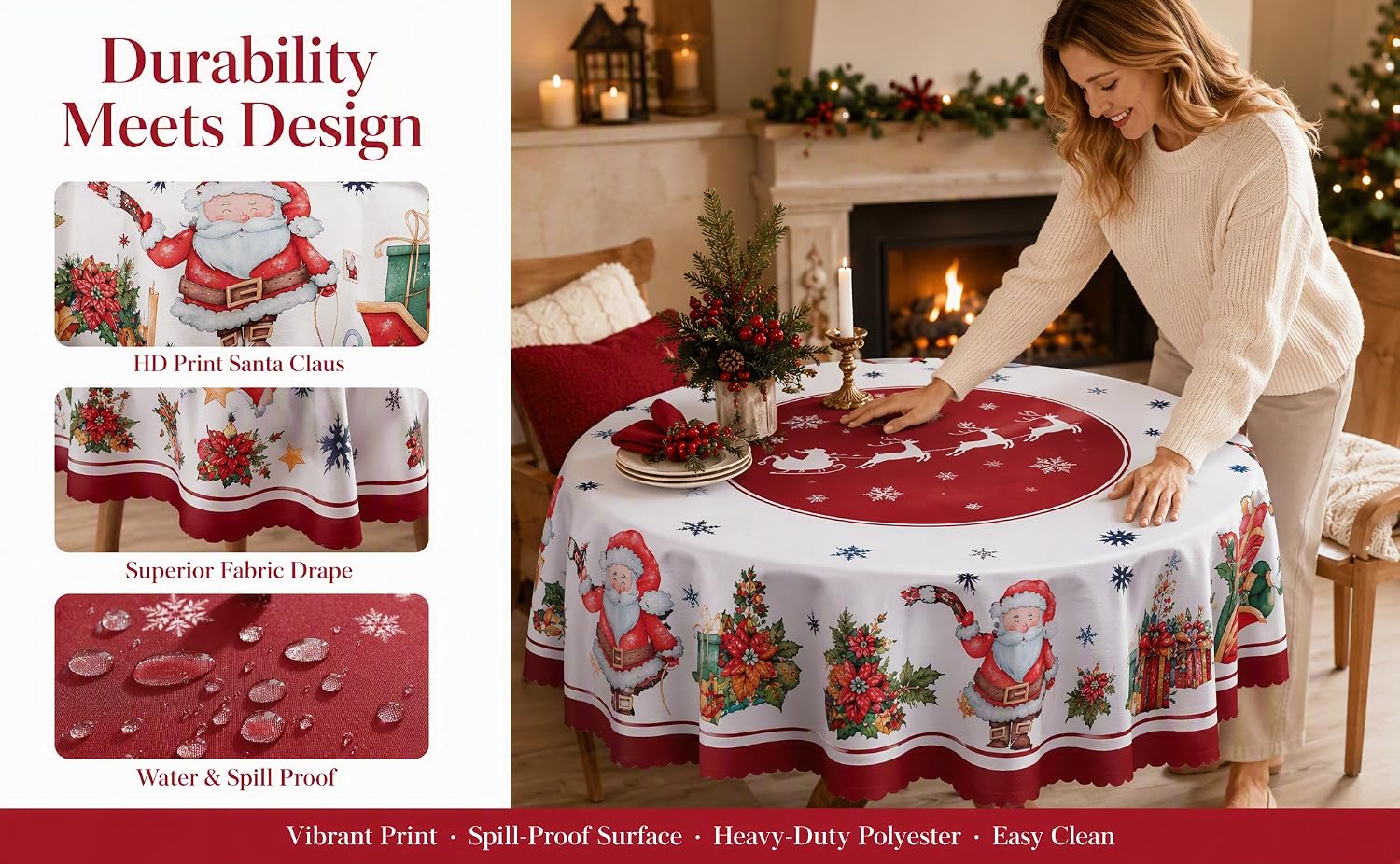 Polyester Xmas Table Cloth