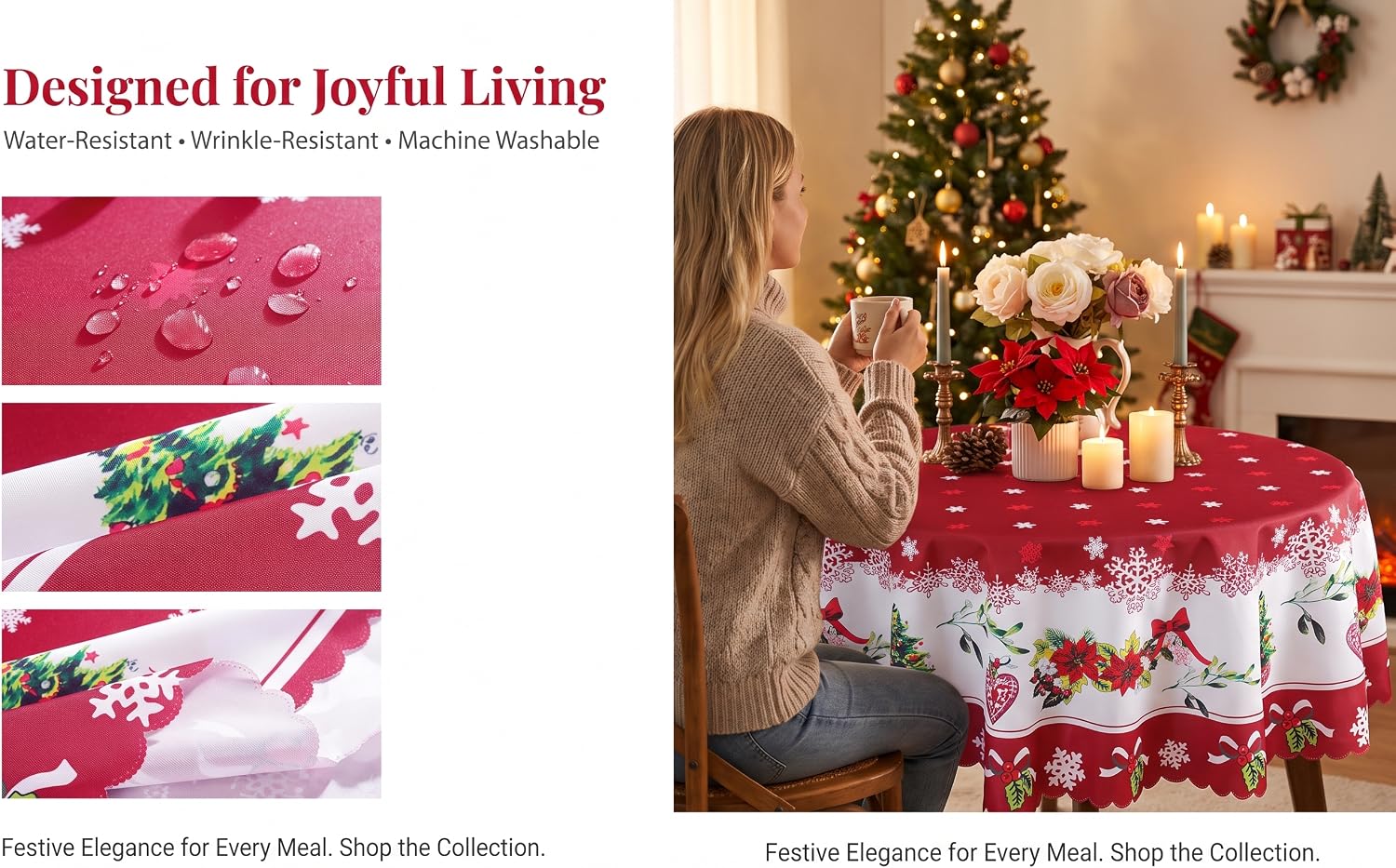 Polyester Xmas Table Cloth