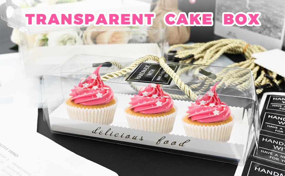 10 Pcs Transparent Cake Box