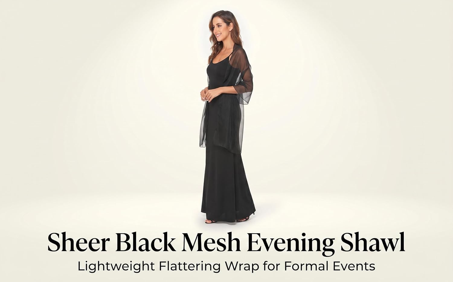 Black evening dress shawl suitable for all kinds of formal occasions