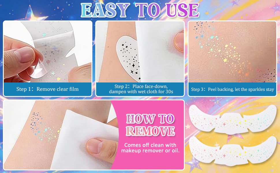 Laser glitter freckle makeup tattoo sticker