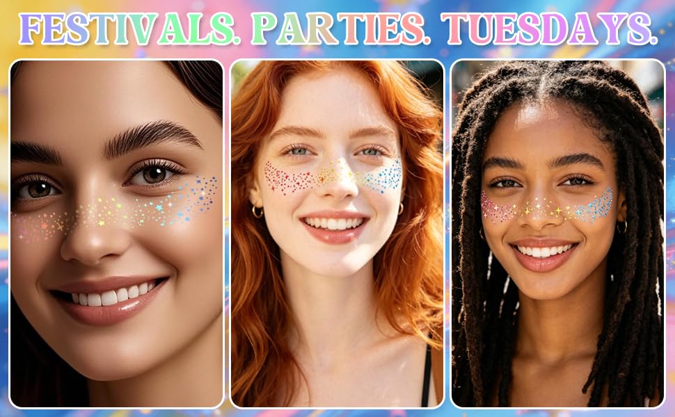 Laser glitter freckle makeup tattoo sticker