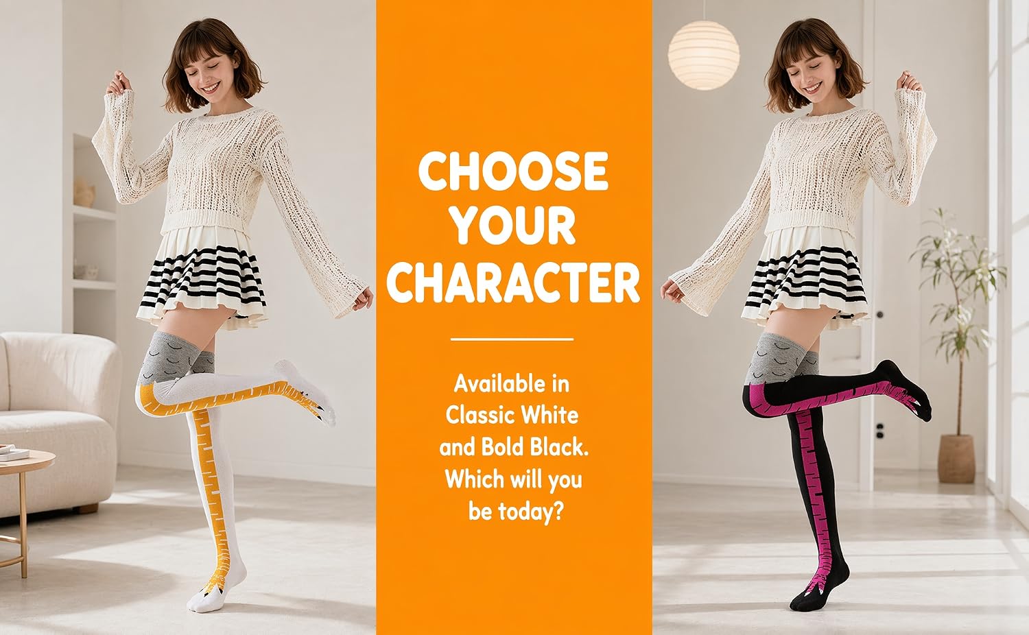 The unique chicken leg pattern creates a playful and distinctive look