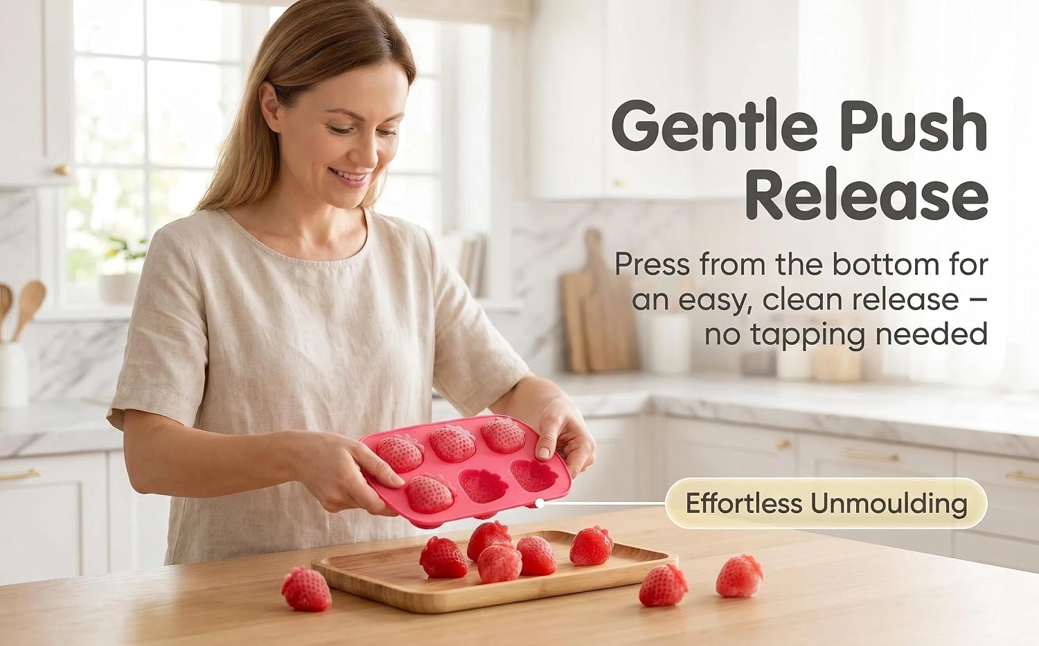 4-Pack Silicone Fruit Moulds 6-Cavity Chocolate Moulds