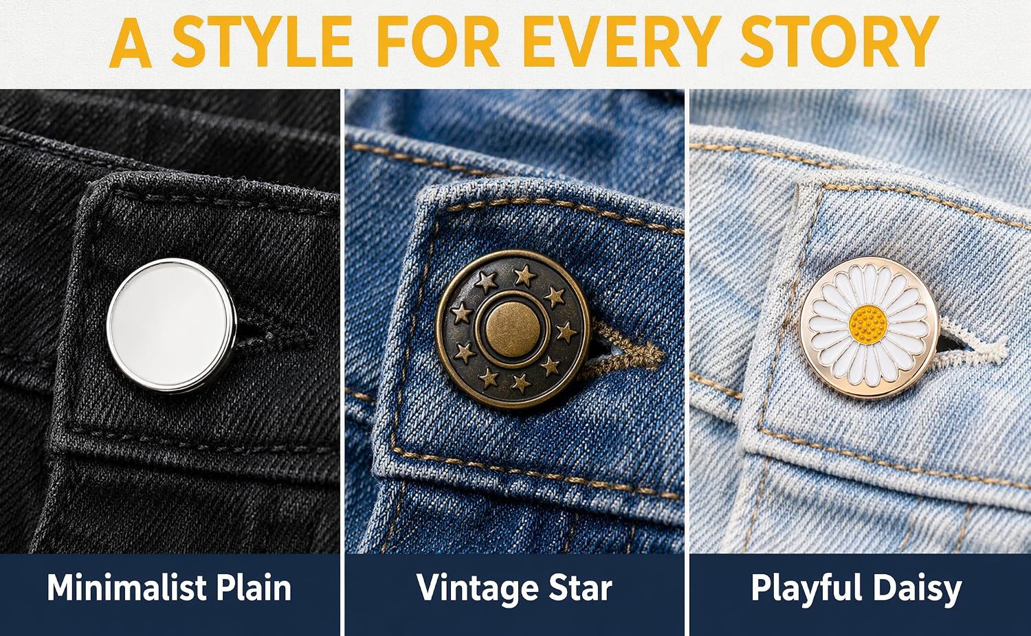 12 Pcs Jeans Button