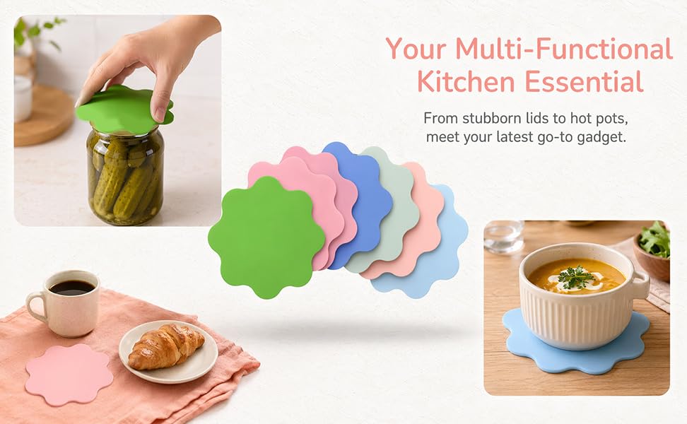6 Pcs Silicone Jar Opener Pad 
