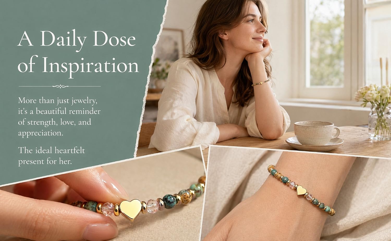  showing real wrist wearing effect and close-up bead details