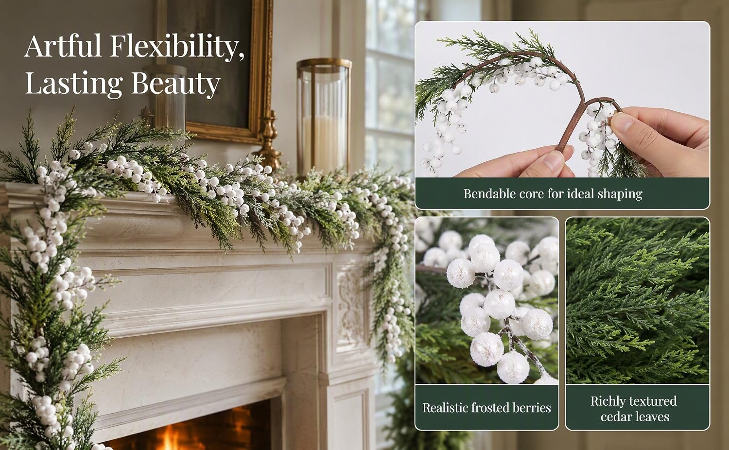 Christmas Snowflake Pine Branch Decoration Craft