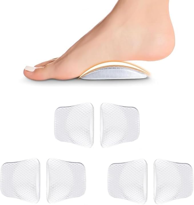 Gel Arch Support Inserts, 3 Pairs, Non-Slip Shoe Insoles for Flat Feet…