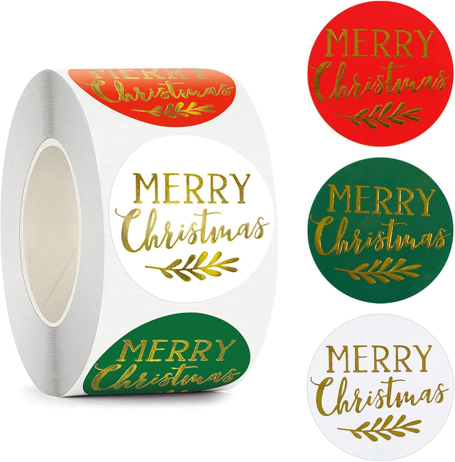 500Pcs Christmas Label Stickers Round Stickers - Rstigiker 3 Designs G…