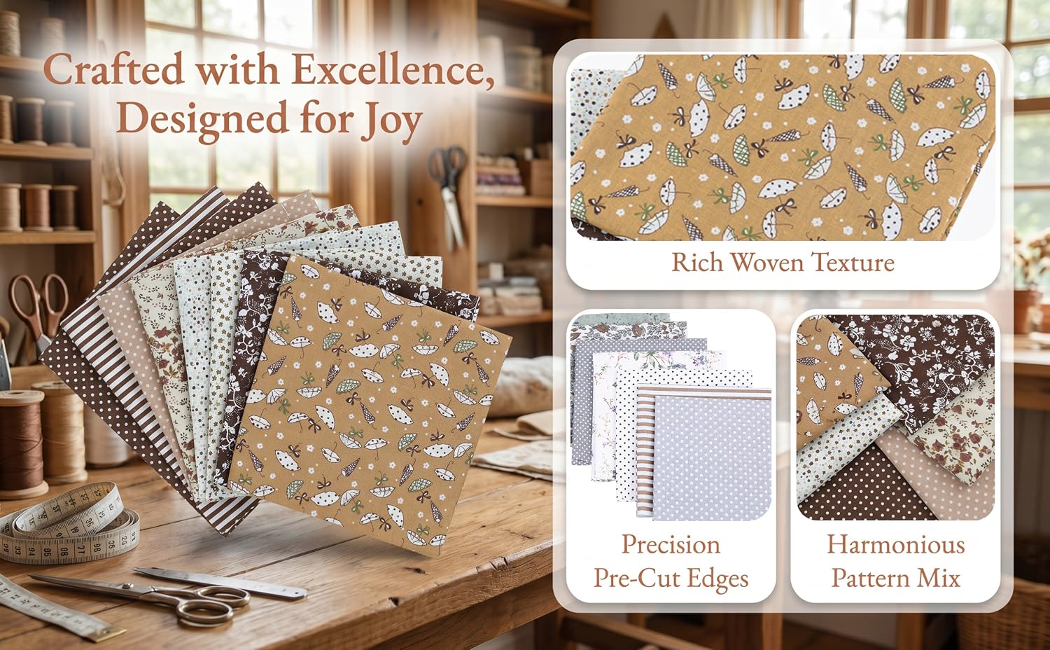 25cm Pre-Cut Cotton Fabric Squares