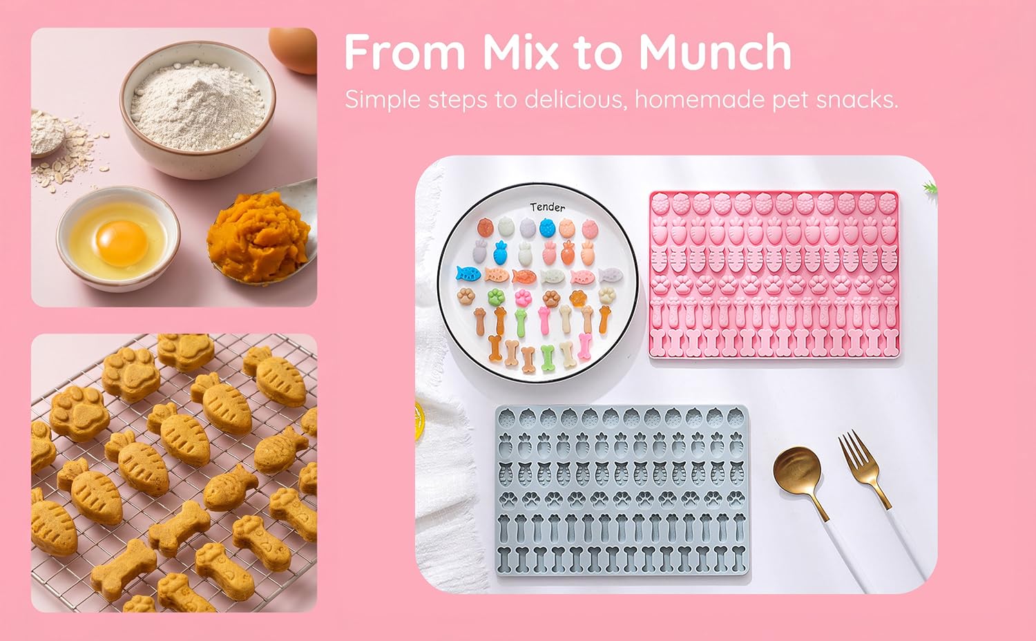 2 Pack Silicone Pet Treat Molds