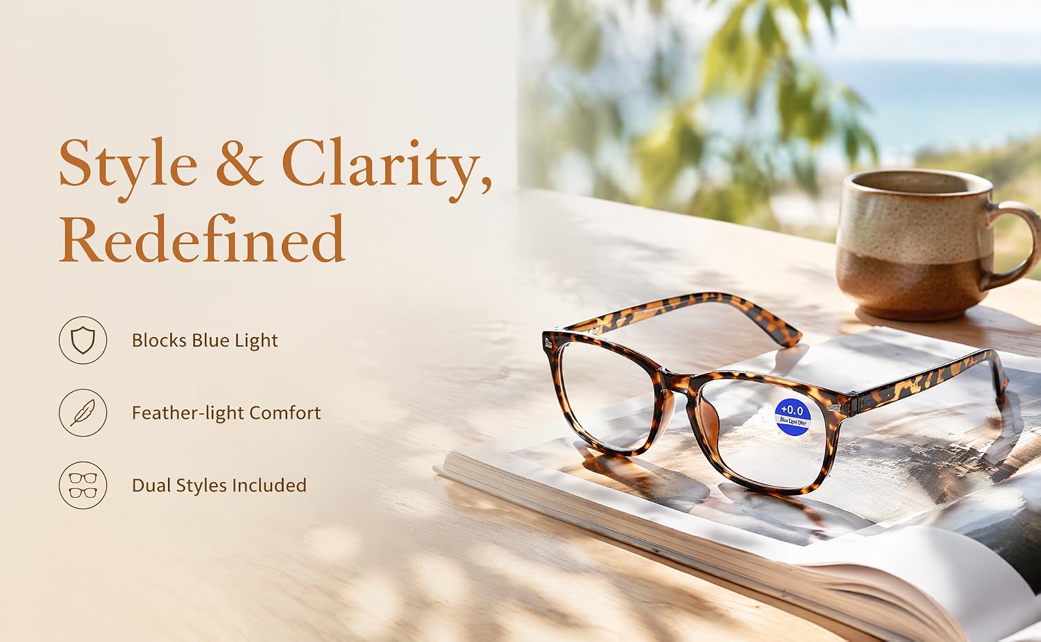 Anti-blue light flat lenses glasses