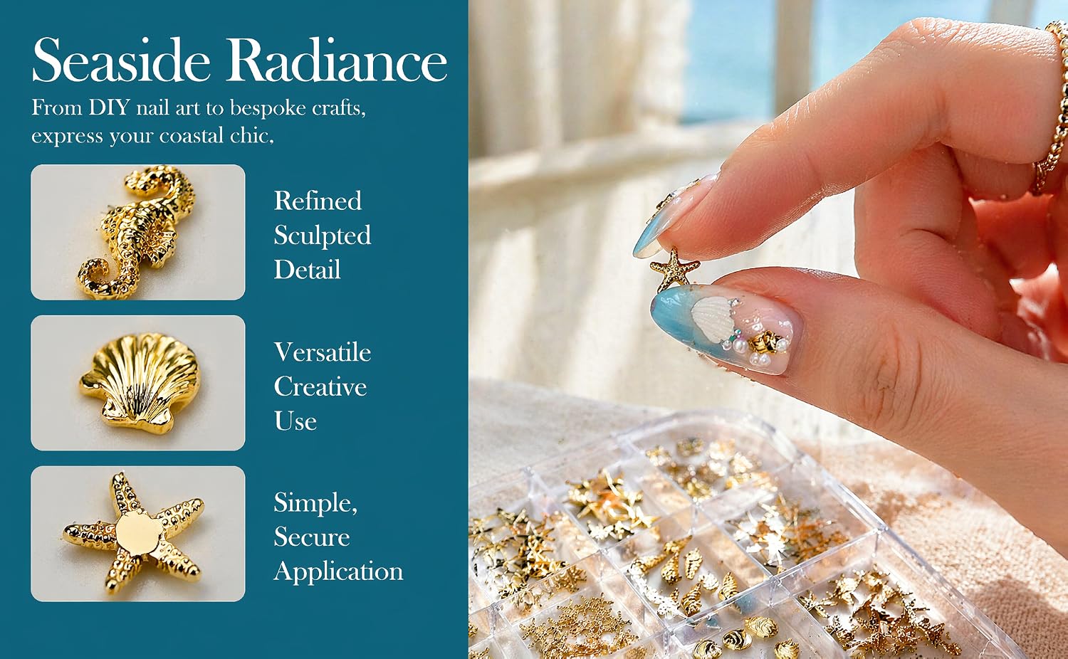 Golden Ocean Nail Art Accessories