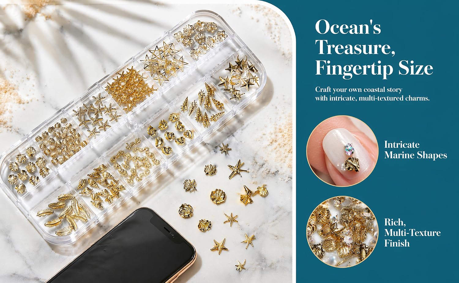 Golden Ocean Nail Art Accessories
