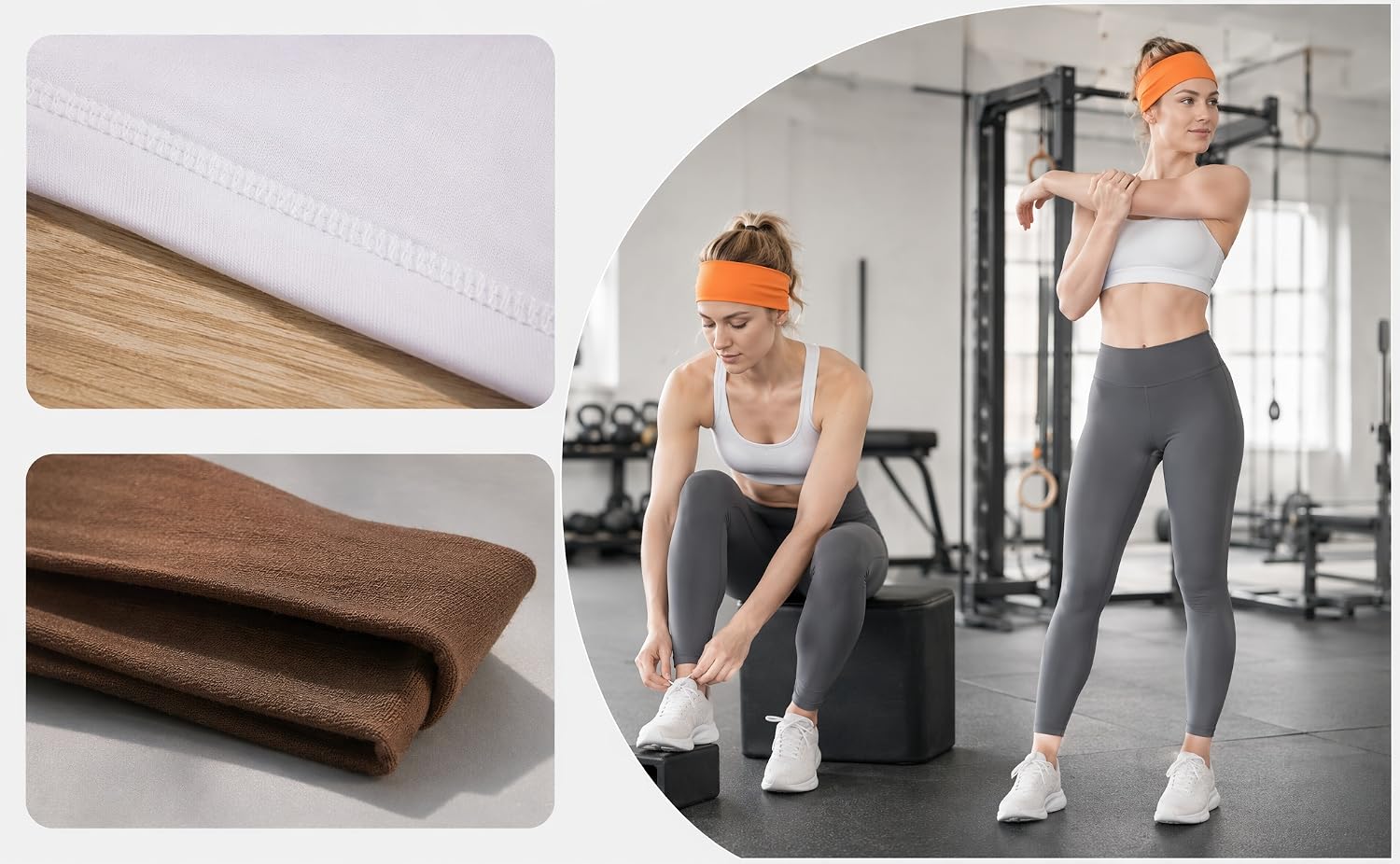 6 Pack Sports Headbands Non Slip Elastic Sweat Bands for Sports Workout