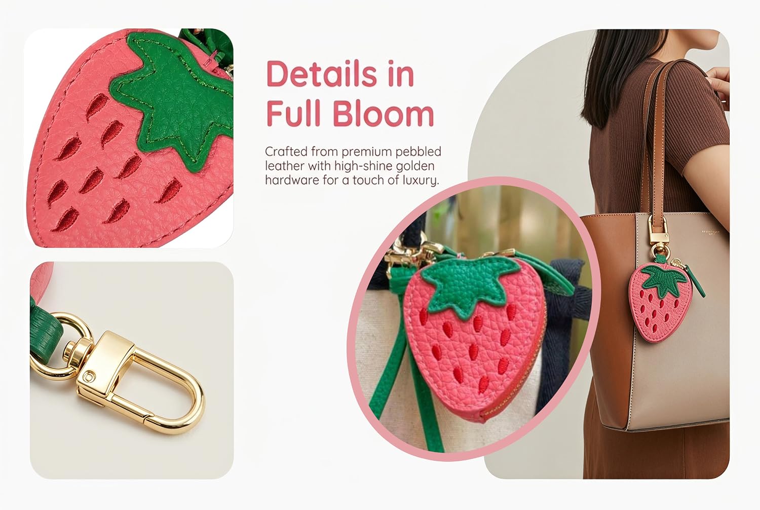 Mini Strawberry Coin Purse Keychain