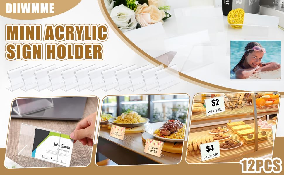 12 Pack Acrylic Sign Holder