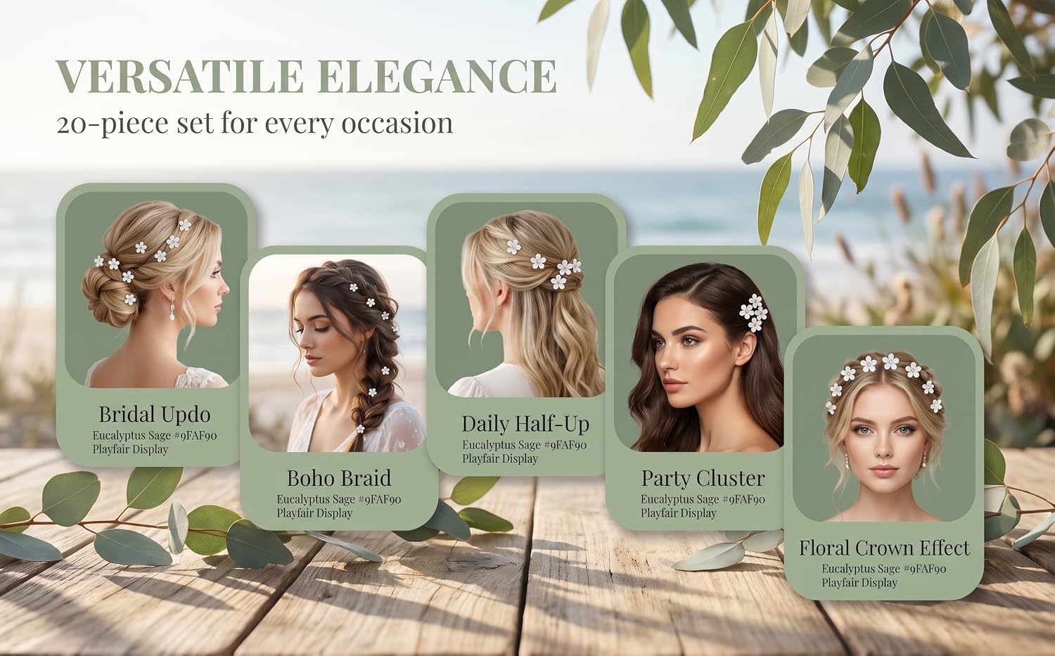 White small flower hairstyle braided hair clip