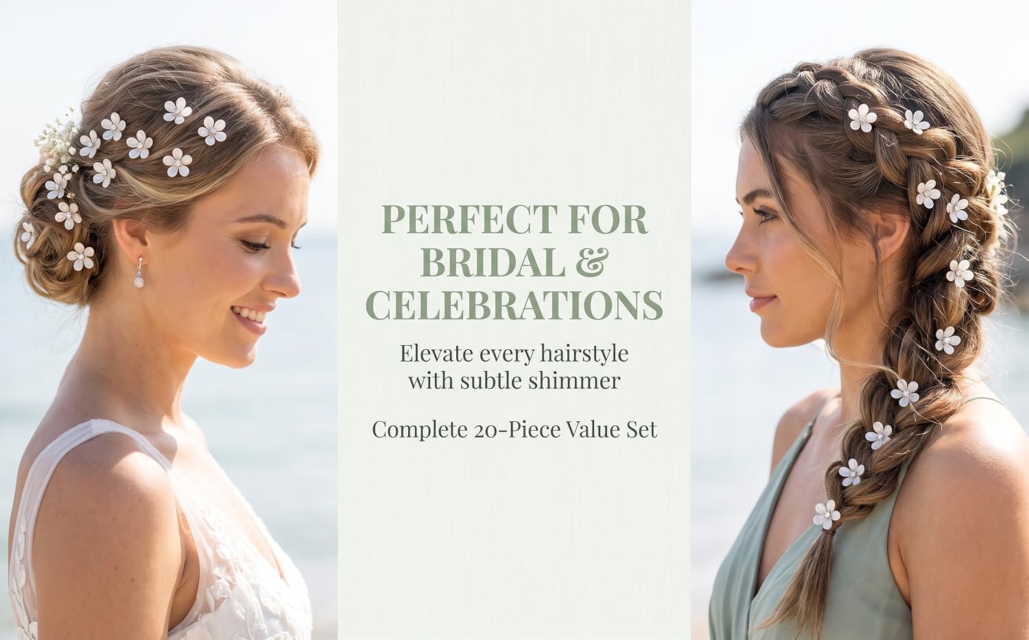 White small flower hairstyle braided hair clip