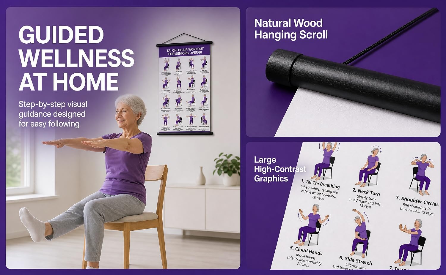 Tai Chi exercise poster wall hanging