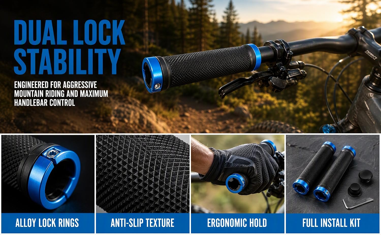 Bicycle double-sided anti-slip handlebar covers 1 pair with accessories